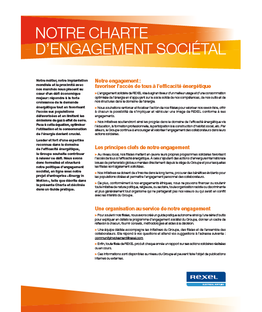 Charte d'engagement sociétal